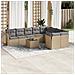 Set Divano da Giardino 10 pz con Cuscini Beige in Polyrattan - Foto miniatura 2