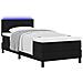 Letto a Rete con Materasso & LED Nero 90x190 cm Tessuto - Foto miniatura 1