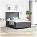 Letto con Sommier e Materasso Grigio Chiaro 140x200 cm Tessuto in corduroy - Foto miniatura 2