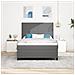 Letto con Sommier e Materasso Grigio Chiaro 140x200 cm Tessuto in corduroy - Foto miniatura 5