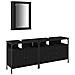 Set di mobili per bagno 3 pezzi in legno ingegnerizzato rovere nero - Foto miniatura 1