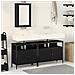 Set di mobili per bagno 3 pezzi in legno ingegnerizzato rovere nero - Foto miniatura 2