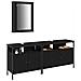 Set di mobili per bagno 3 pezzi in legno ingegnerizzato rovere nero - Foto miniatura 3
