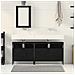 Set di mobili per bagno 3 pezzi in legno ingegnerizzato rovere nero - Foto miniatura 4