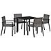 Set da Pranzo per Giardino 5 pcs Grigio Poly Rattan - Foto miniatura 1