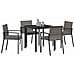 Set da Pranzo per Giardino 5 pcs Grigio Poly Rattan - Foto miniatura 3