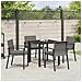 Set da Pranzo per Giardino 5 pcs Grigio Poly Rattan - Foto miniatura 4
