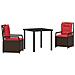 Set da Pranzo per Giardino 3 pcs Marrone polyrattan - Foto miniatura 1