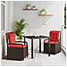 Set da Pranzo per Giardino 3 pcs Marrone polyrattan - Foto miniatura 2