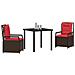 Set da Pranzo per Giardino 3 pcs Marrone polyrattan - Foto miniatura 3