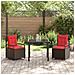 Set da Pranzo per Giardino 3 pcs Marrone polyrattan - Foto miniatura 4