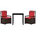 Set da Pranzo per Giardino 3 pcs Marrone polyrattan - Foto miniatura 7