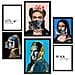 Set Di 6 Stampe Iconico Collage Pop Art Di Frida Van Gogh Incorniciato Con Illustrazioni Di Design Per La Casa, Negozio, Pittura A3 & A4 Cornice Nera - Foto miniatura 1