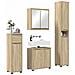 Set di mobili per il bagno con cassetto 4 pcs Rovere Sonoma - Foto miniatura 3