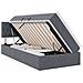 Letto con contenitore e LED Grigio scuro 90 x 190 cm Velluto - Foto miniatura 1