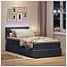 Letto con contenitore e LED Grigio scuro 90 x 190 cm Velluto - Foto miniatura 5