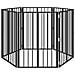 Cancello per cani 6 pcs Nero 60 x 80 cm Acciaio zincato - Foto miniatura 1