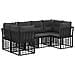 Set di divani da esterno con cuscino 6 pcs Nero Poliestere - Foto miniatura 1