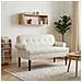 Loveseat con bottoni imbottiti Crema 120 x 66 x 78 cm - Foto miniatura 2