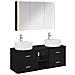 Set di mobili per il bagno 4 pcs Rovere Nero - Foto miniatura 1