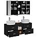 Set di mobili per il bagno 4 pcs Rovere Nero - Foto miniatura 3