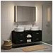 Set di mobili per il bagno 4 pcs Rovere Nero - Foto miniatura 4