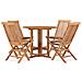 Set Da Pranzo Da Giardino 5 Pz Pieghevole In Massello Di Teak - Foto miniatura 2