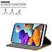 Custodia Compatibile Con Samsung Galaxy A21s In Grigio Chiaro Marrone - Coperchio Protettiva Con Chiusura Magnetica, Funzione Stand E Tasca Per Le Carte - Foto miniatura 3
