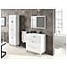 Mobile Sottolavabo Palmdale, Mobiletto Per Bagno, Armadio A 3 Cassetti E Specchio, Lavabo Non Incluso, 80x45h86 Cm, Bianco Lucido - Foto miniatura 3