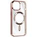 Cover Magsafe Per Iphone 15 Pro Silicone Bordo Cromato Rosa - Foto miniatura 2