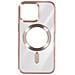 Cover Magsafe Per Iphone 15 Pro Silicone Bordo Cromato Rosa - Foto miniatura 1