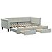 Divano Letto Estraibile Cassetti Grigio Chiaro 90x200cm Velluto - Foto miniatura 2