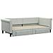 Divano Letto Estraibile Cassetti Grigio Chiaro 90x200cm Velluto - Foto miniatura 3