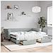 Divano Letto Estraibile Cassetti Grigio Chiaro 90x200cm Velluto - Foto miniatura 1