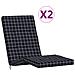 Cuscini Sedia Sdraio 2 Pz Motivo Quadri Nero In Tessuto Oxford - Foto miniatura 2