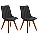 Set Di 2 Sedie Da Pranzo Tessuto Nero Calgary - Foto miniatura 7