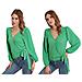 Blusa Avvolgente Taglia 38 - Verde - Foto miniatura 1