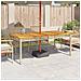 Tavolo Da Giardino Beige 180x90x75 Cm Polyrattan E Legno Acacia - Foto miniatura 3