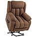 Poltrona Relax Alzapersona Con Telecomando, Massaggiante E Reclinabile In Tessuto, Marrone - Foto miniatura 1