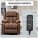 Poltrona Relax Alzapersona Con Telecomando, Massaggiante E Reclinabile In Tessuto, Marrone - Foto miniatura 6