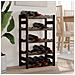 Portabottiglie Per 20 Bottiglie Nero Legno Massello Di Pino - Foto miniatura 1