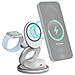 Stazione Di Ricarica Wireless Qi 3 / Magsafe 15w 3 Zone Pieghevole, Blanc / Gris - Foto miniatura 4