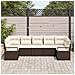 Set divani giardino 7 pezzi  con cuscini Marrone Polyrattan, Divano giardino 2 posti  con ripostiglio e cuscini Marrone Polyrattan - Foto miniatura 3