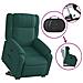 Poltrona Alzapersona Reclinabile Verde Scuro in Tessuto - Foto miniatura 6