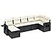 Set Divani da Giardino con Cuscini 7pz Nero Polyrattan - Foto miniatura 1