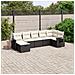 Set Divani da Giardino con Cuscini 7pz Nero Polyrattan - Foto miniatura 2