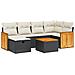 Set Divani da Giardino con Cuscini 7pz Nero Polyrattan - Foto miniatura 1