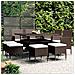 Set da Pranzo da Giardino in Polyrattan 9 pz Marrone - Foto miniatura 2