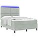 Letto a Rete con Materasso & Luce LED Grigio Chiaro 140x190 cm Velluto - Foto miniatura 1