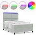 Letto a Rete con Materasso & Luce LED Grigio Chiaro 140x190 cm Velluto - Foto miniatura 4